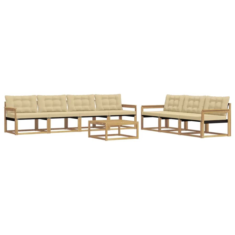 Ensemble de canapés d'extérieur 8 pcs Blanc et Beige - 2