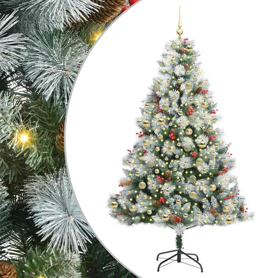 Sapin de Noël artificiel Vert et blanc 210 cm - 2