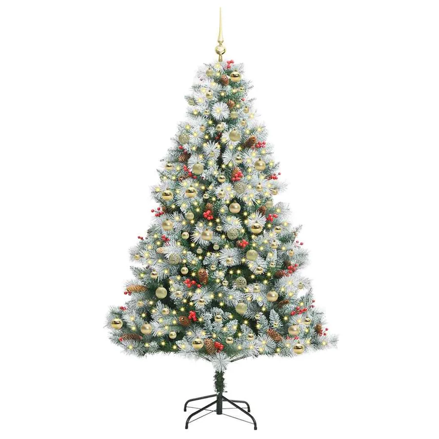 Sapin de Noël artificiel Vert et blanc 210 cm - 3