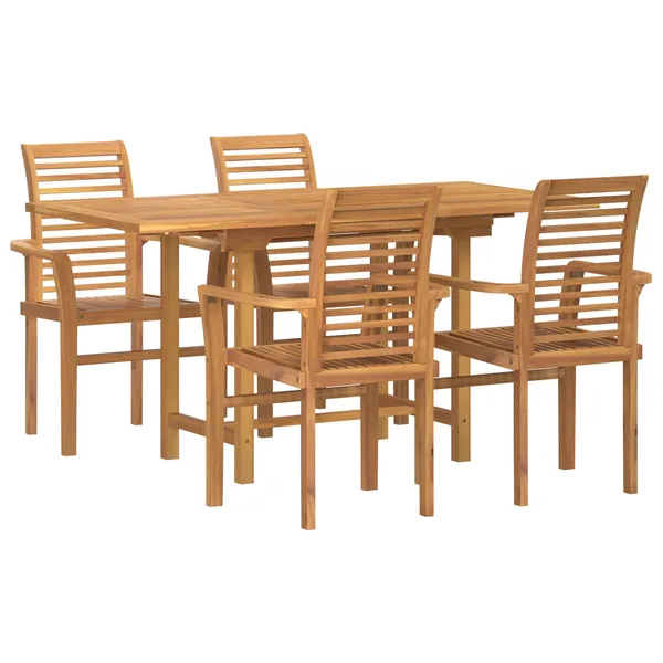 Ensemble de salle à manger pour jardin 5 pcs Marron