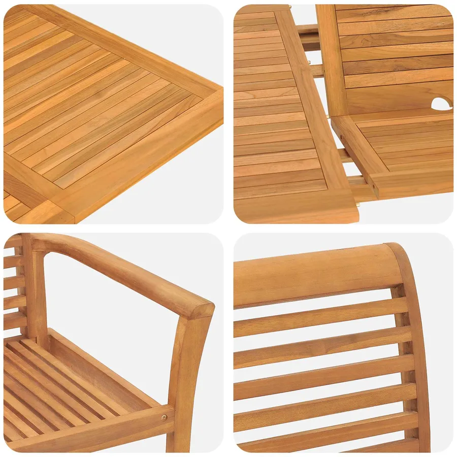 Ensemble de salle à manger pour jardin 5 pcs Marron - 4