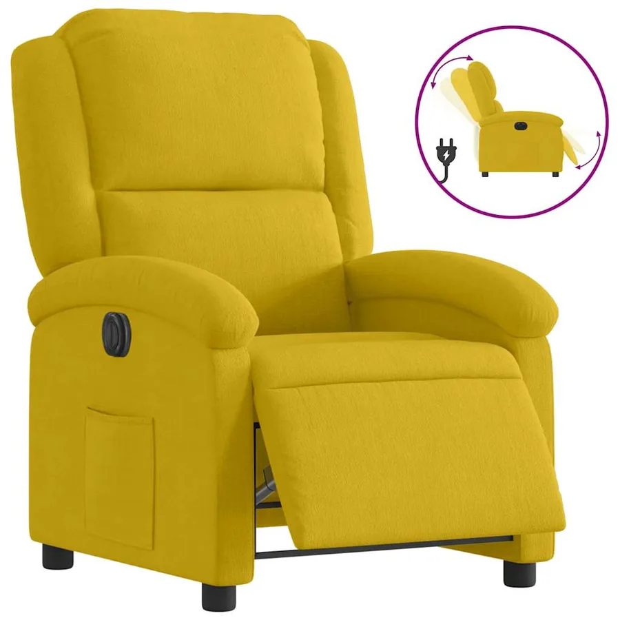 Fauteuil inclinable électrique jaune velours - 2