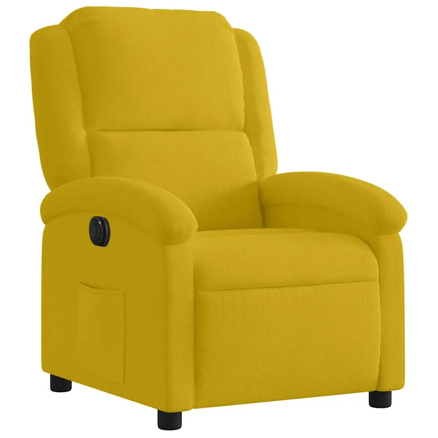 Fauteuil inclinable électrique jaune velours - 4
