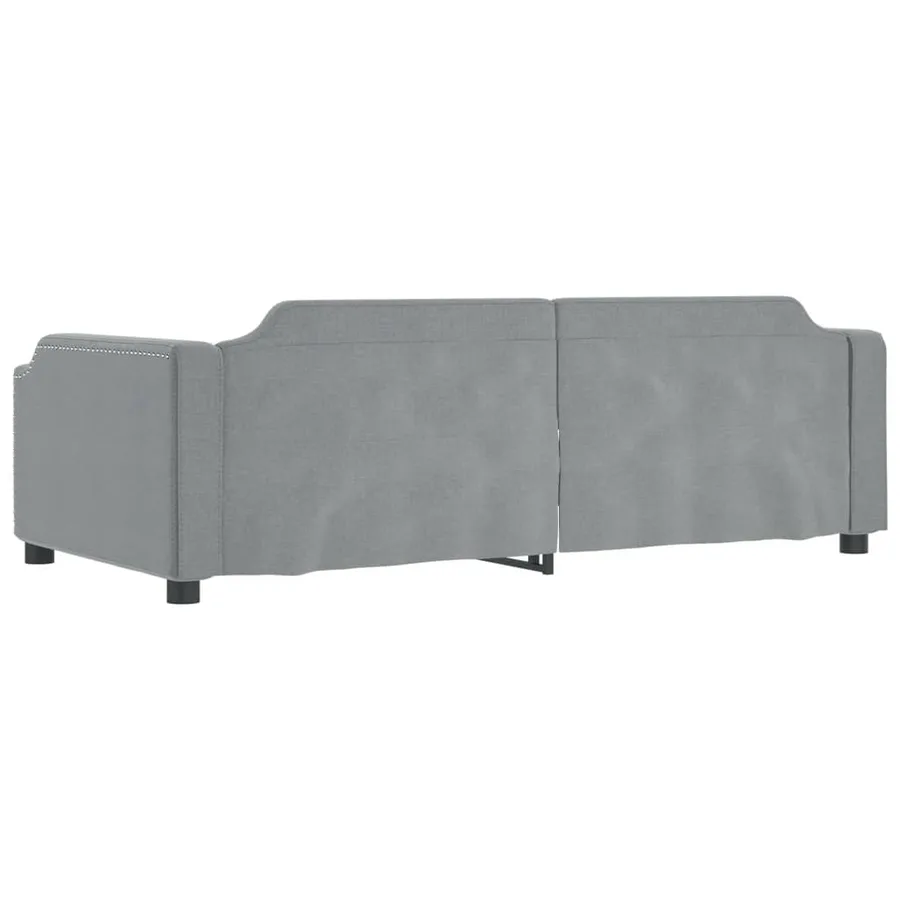 Lit de jour gris clair 100x190 cm tissu - 5
