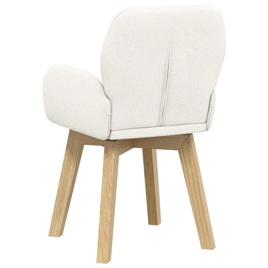 Chaises de salle à manger pivotantes 2 pcs Bouclé Crème - 5