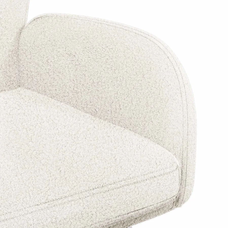 Chaises de salle à manger pivotantes 2 pcs Bouclé Crème - 6