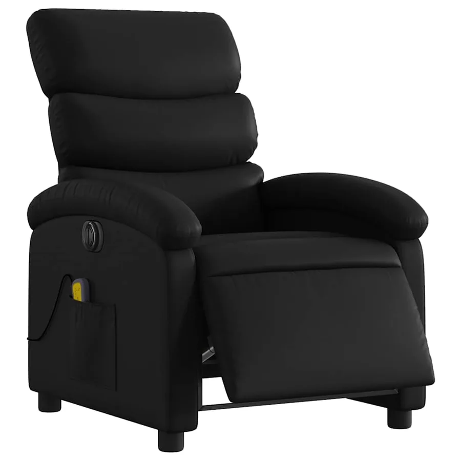 Fauteuil de massage inclinable électrique noir similicuir - 3