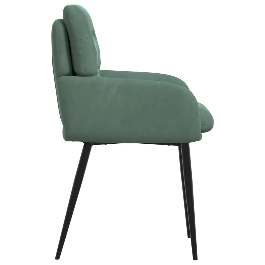 Chaises de salle à manger 6 pcs Velours Vert Mer - 4