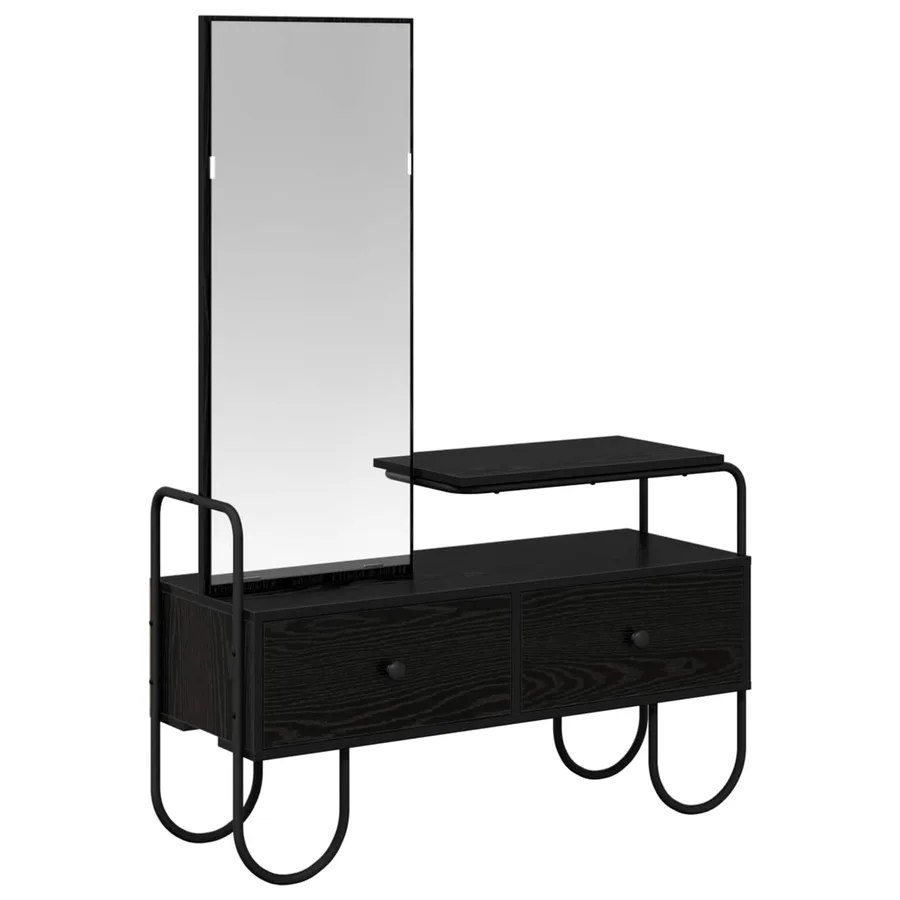 Table de Toilette avec tiroir Chêne noir Bois d'ingénierie - 2