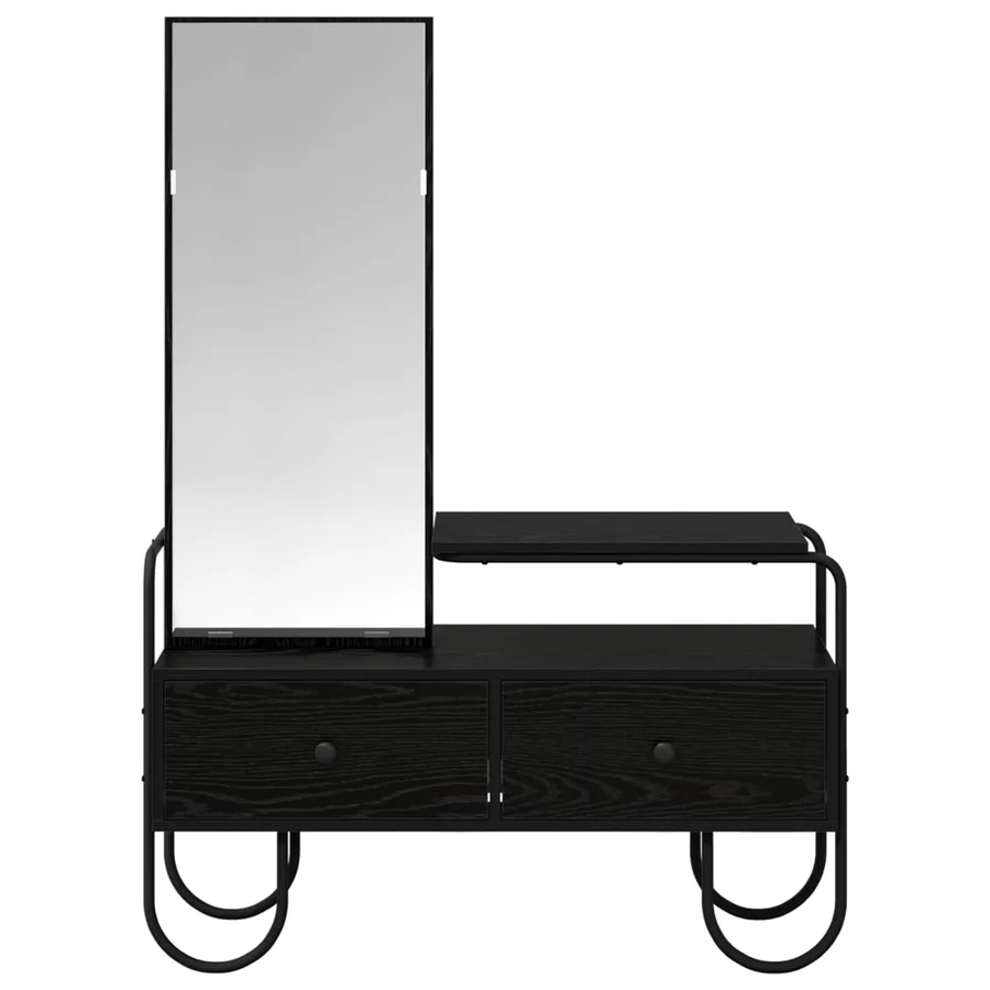 Table de Toilette avec tiroir Chêne noir Bois d'ingénierie - 5