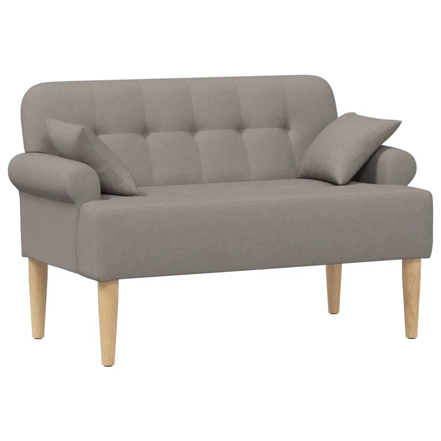 Canapé love seat avec capitonnage en boutons Taupe Tissu - 2