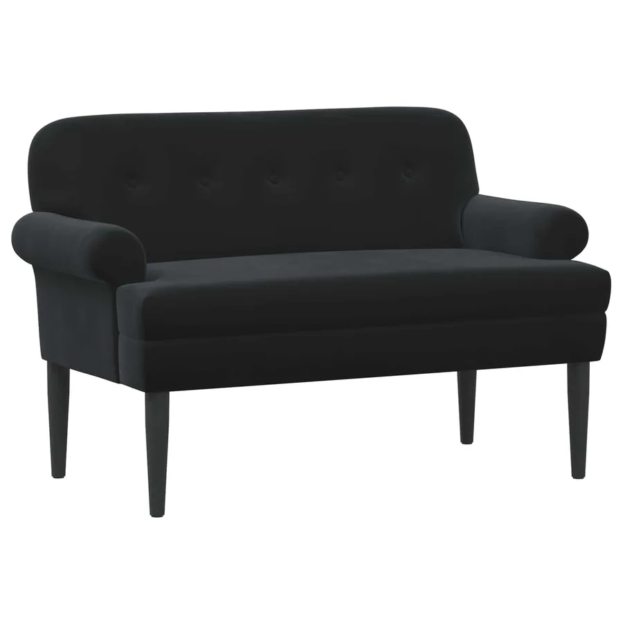 Canapé love seat avec capitonnage en boutons Noir Velours - 2
