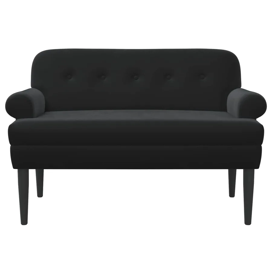 Canapé love seat avec capitonnage en boutons Noir Velours - 3