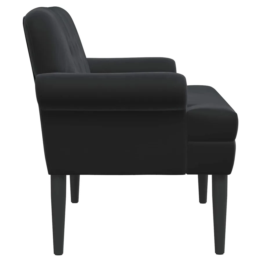 Canapé love seat avec capitonnage en boutons Noir Velours - 4