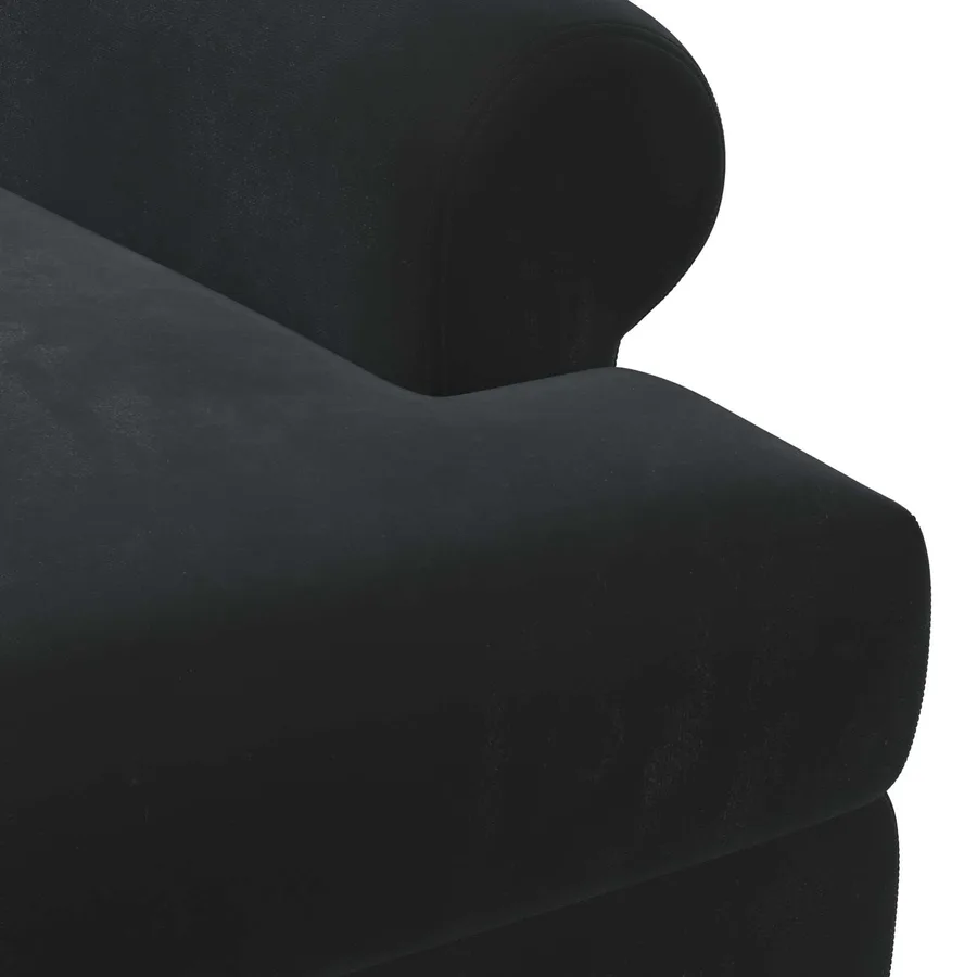Canapé love seat avec capitonnage en boutons Noir Velours - 6