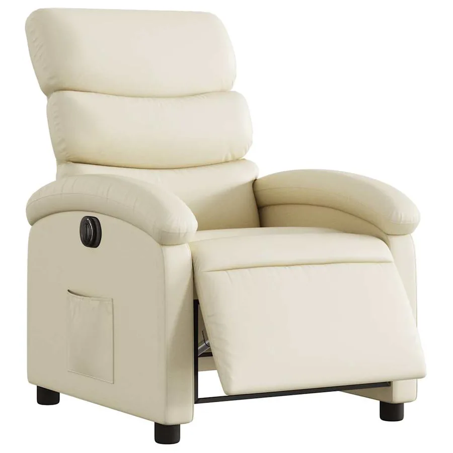Fauteuil inclinable électrique Crème Similicuir - 3