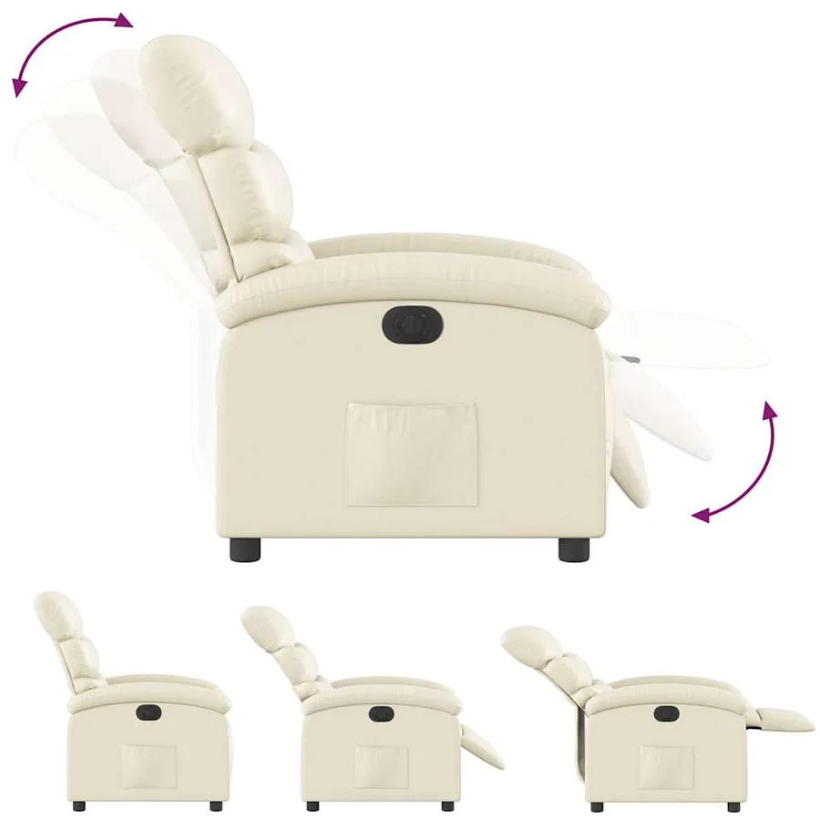 Fauteuil inclinable électrique Crème Similicuir - 7