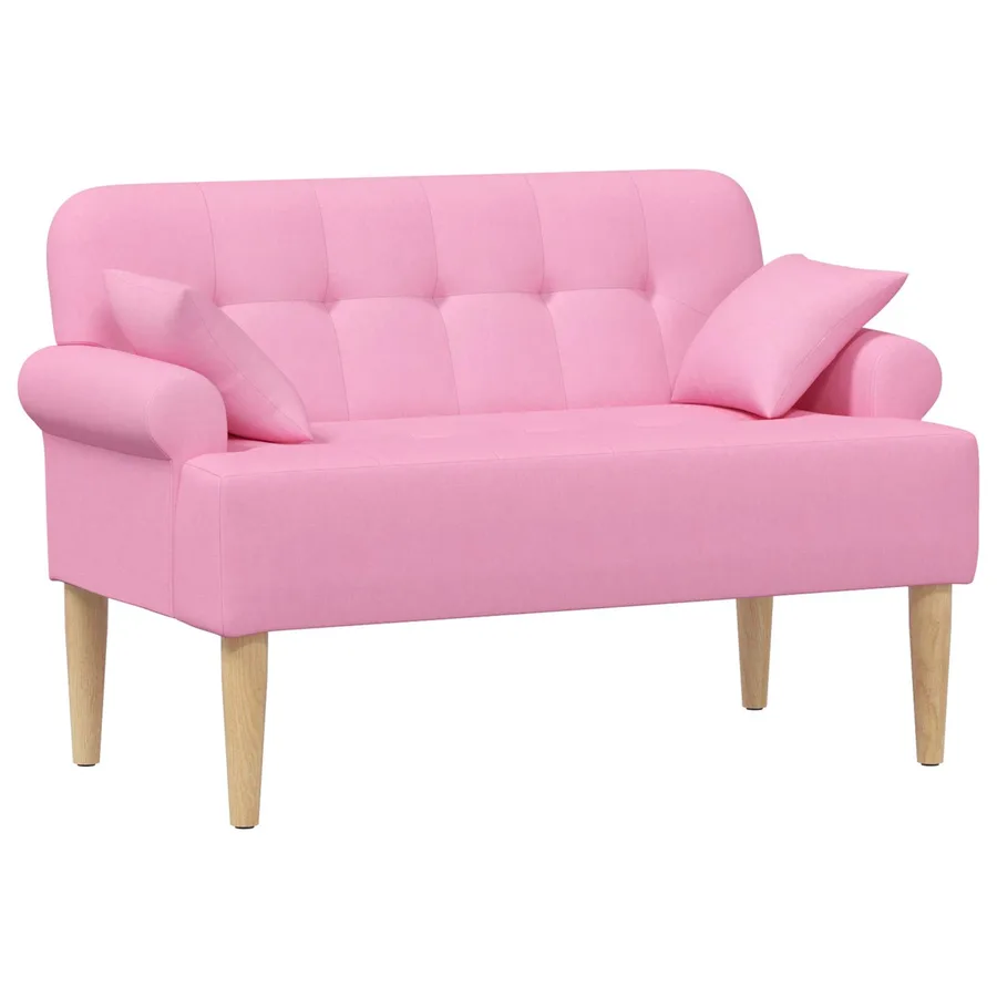 Canapé love seat avec capitonnage en boutons Rose Tissu - 2