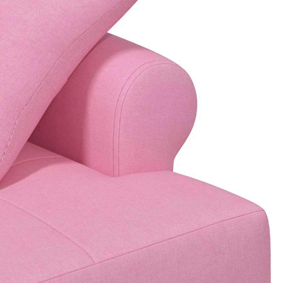 Canapé love seat avec capitonnage en boutons Rose Tissu - 6