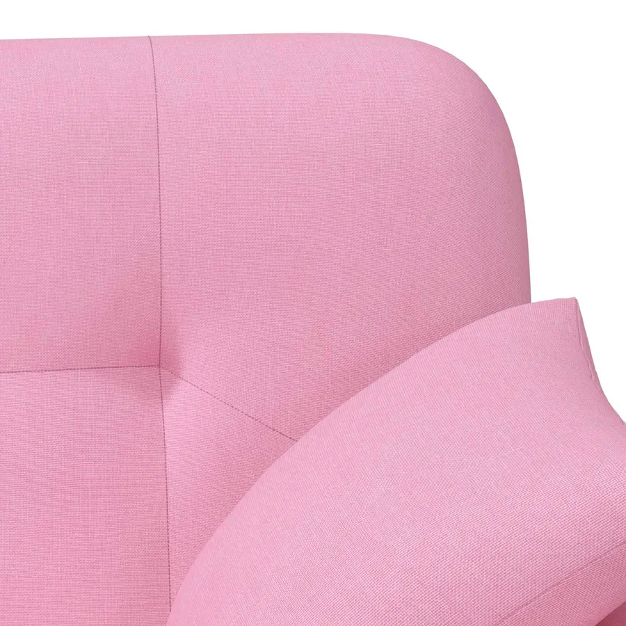 Canapé love seat avec capitonnage en boutons Rose Tissu - 7