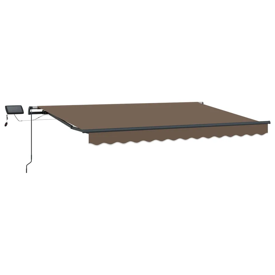 Auvent rétractable Taupe 400 × 350 cm Tissu et Aluminium - 2