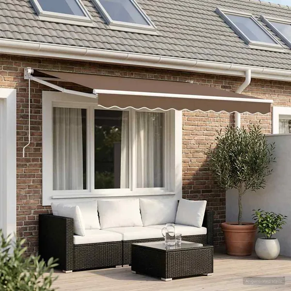 Auvent rétractable Taupe 3,5 x 2,5 m