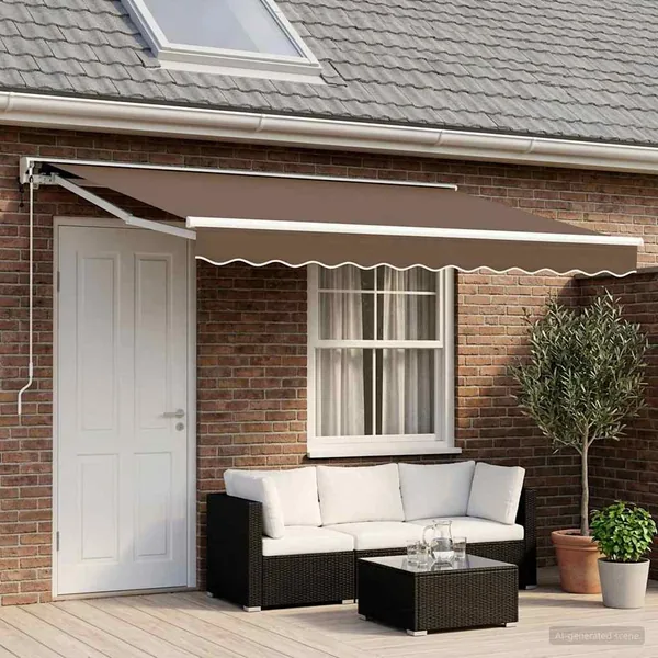Auvent rétractable électrique Taupe 4 × 3,5 m