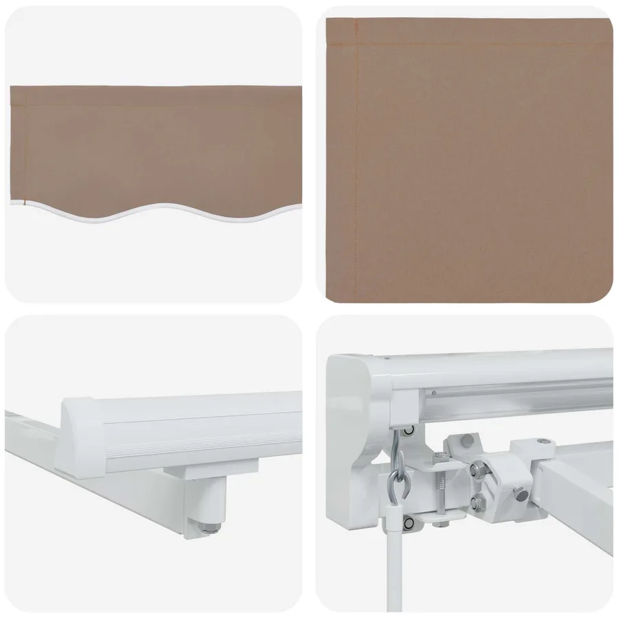 Cadre de store manuel avec LEDs Taupe 2,5 x 2 m - 6