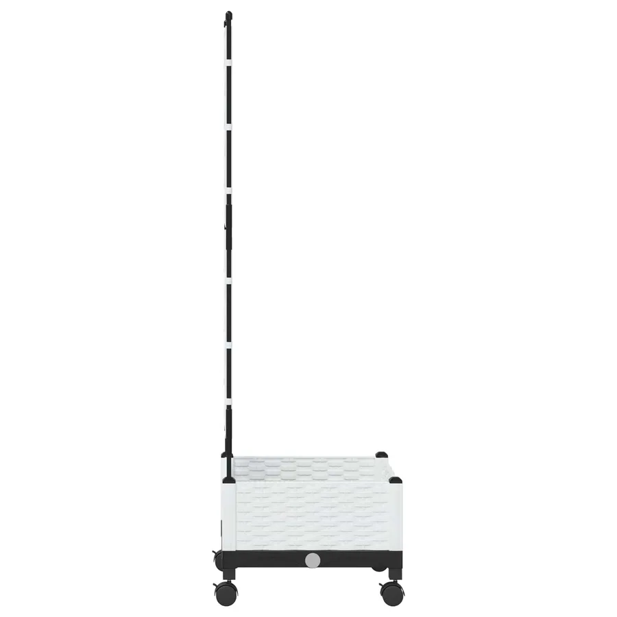 Bac de jardin avec treillis et roues Blanc 40 x 40 x 131,5 cm - 3