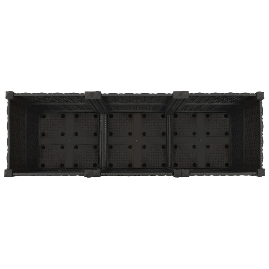 Jardinière avec Roues Noir 120 x 40 x 44 cm PP - 5
