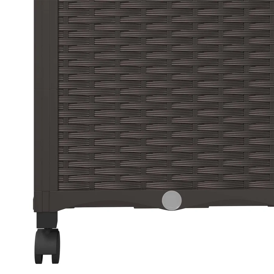 Bac de jardin avec treillis et roues Marron 40 x 40 x 146 cm PP - 6