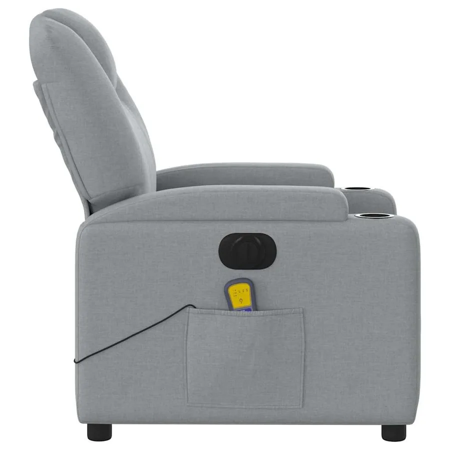 Fauteuil de massage inclinable électrique gris clair tissu - 10