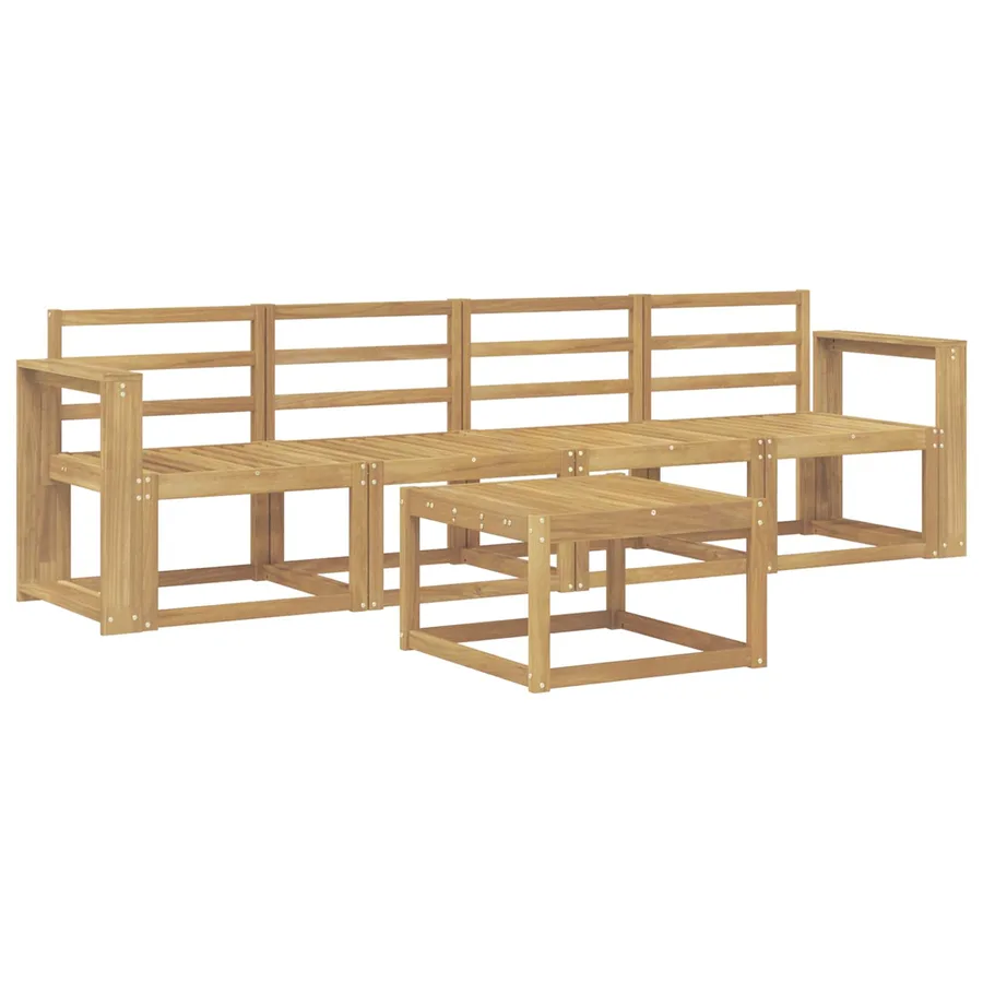 Ensemble de canapés d'extérieur 5 pcs Blanc 59 x 59 x 37 cm - 2
