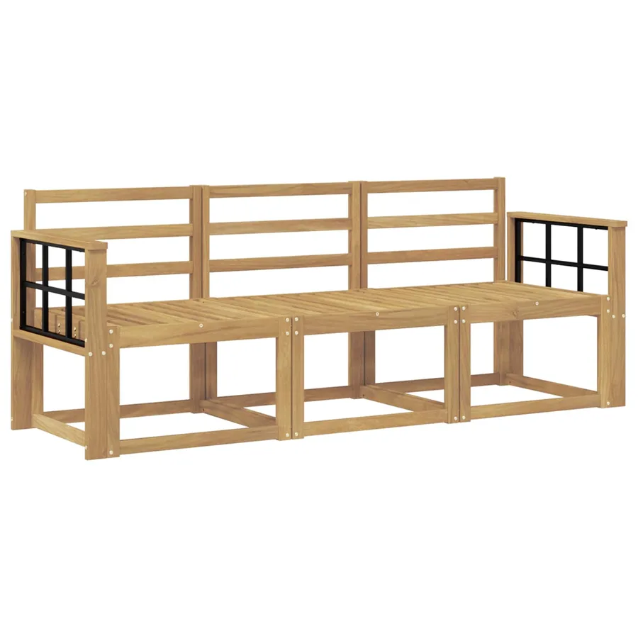 Ensemble de canapés d'extérieur 3 pcs Blanc 189,5 x 63 x 73 cm - 2