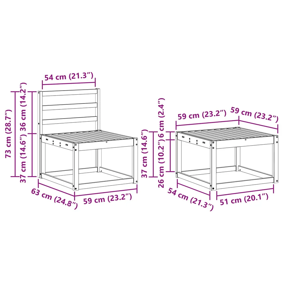 Ensemble de canapés d'extérieur 4 pcs Blanc - 8