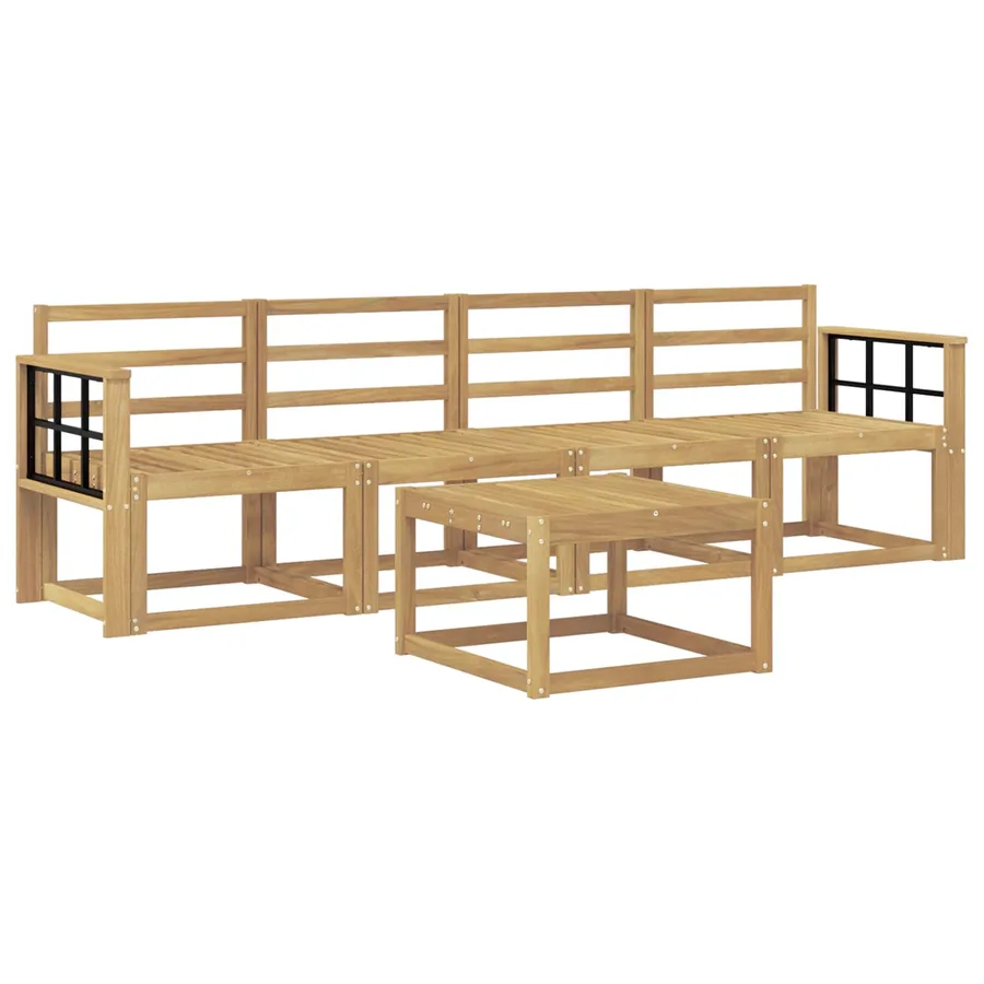 Ensemble de canapés d'extérieur 5 pcs Blanc 59 x 59 x 37 cm - 2