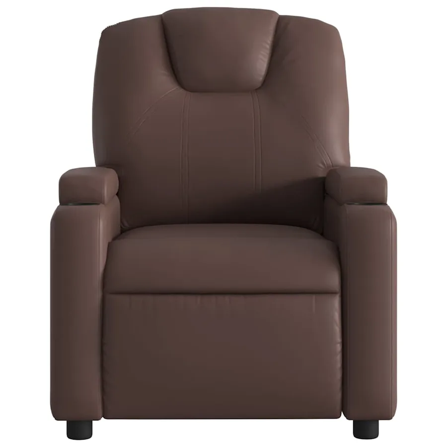 Fauteuil de massage inclinable électrique marron similicuir - 9