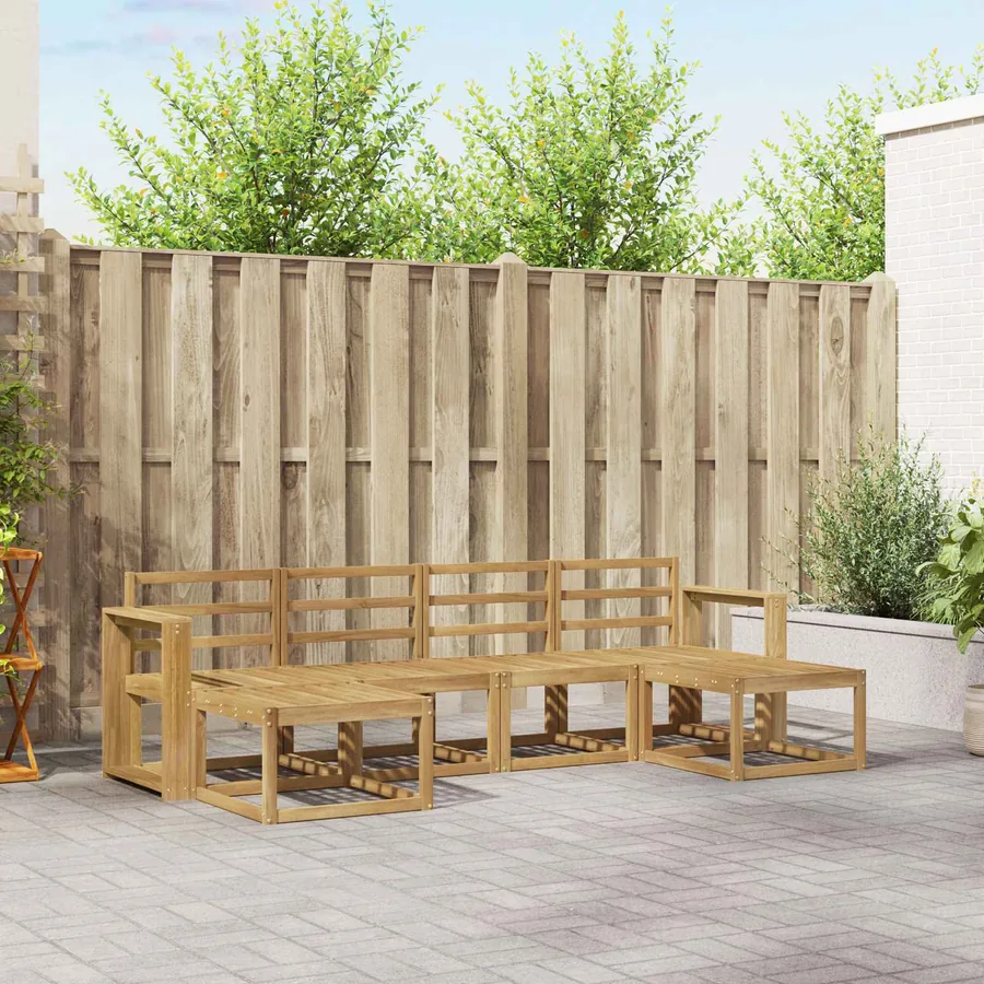 Ensemble de canapés d'extérieur 6 pcs Blanc