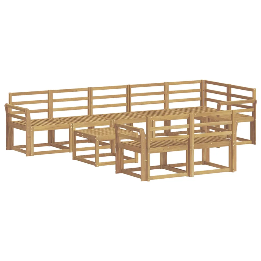 Ensemble de canapés d'extérieur 9 pcs Blanc - 2