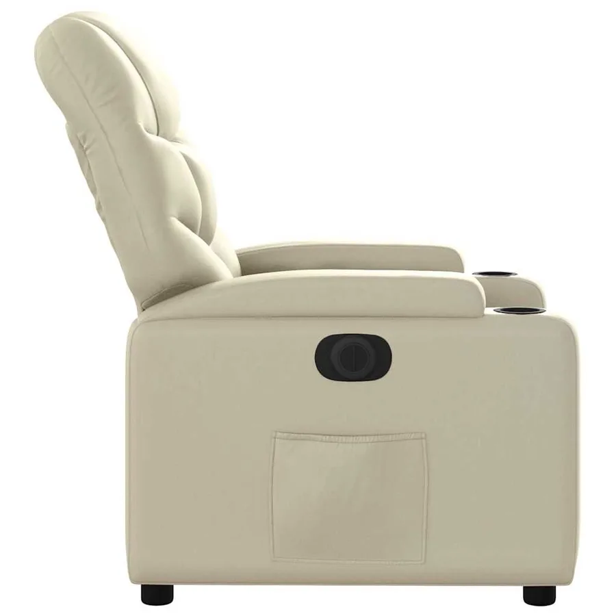 Fauteuil inclinable électrique Crème Similicuir - 10