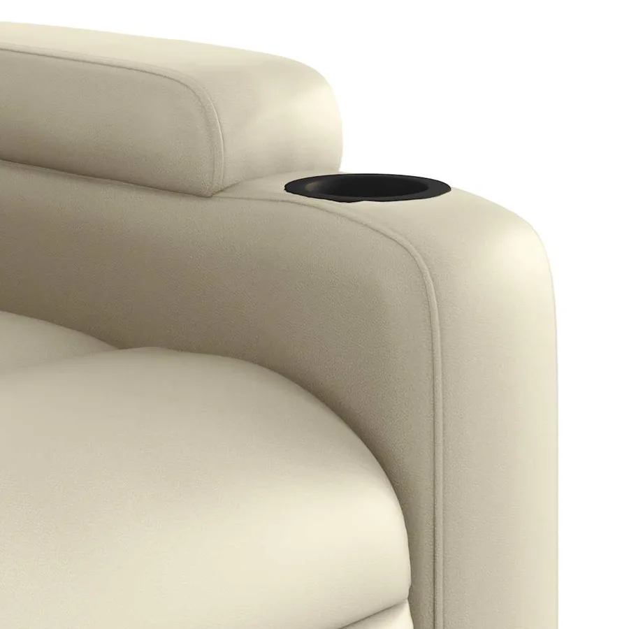 Fauteuil inclinable électrique Crème Similicuir - 11