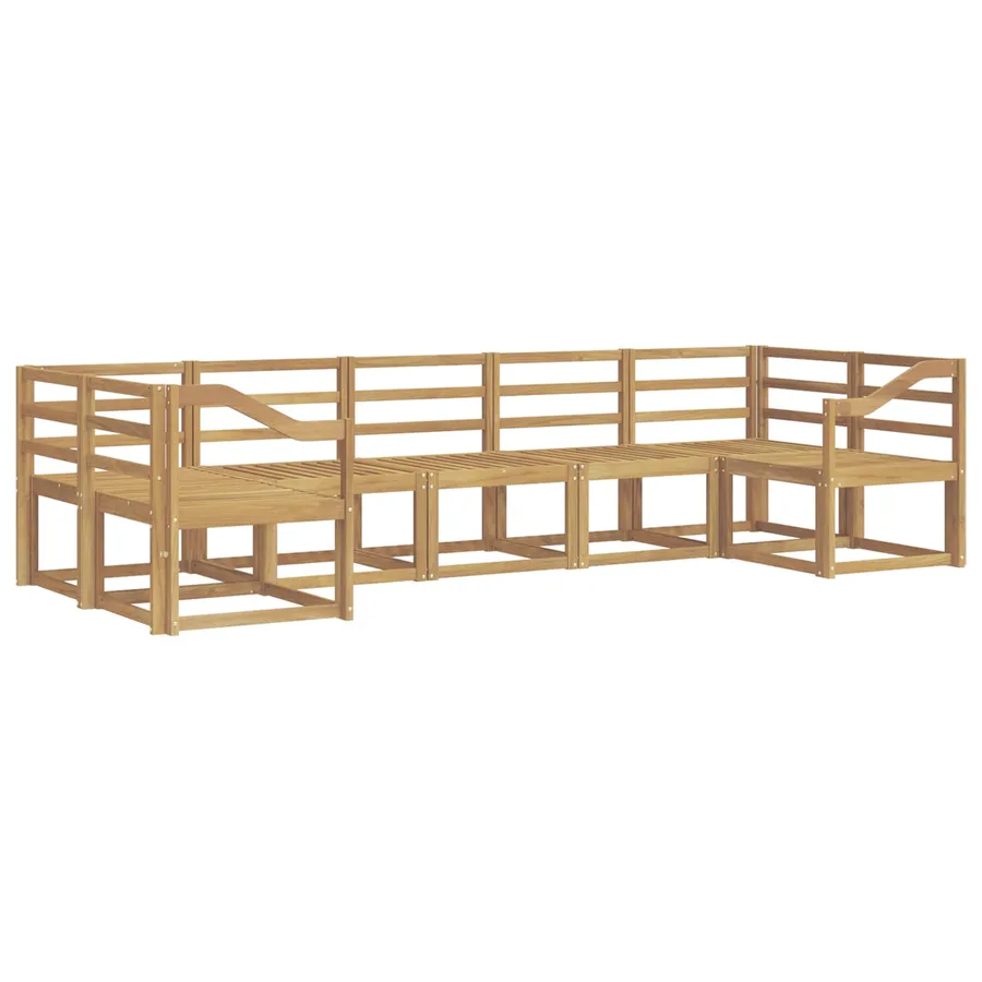 Ensemble de canapés d'extérieur 7 pc Blanc Bois d'Acacia Massif - 2