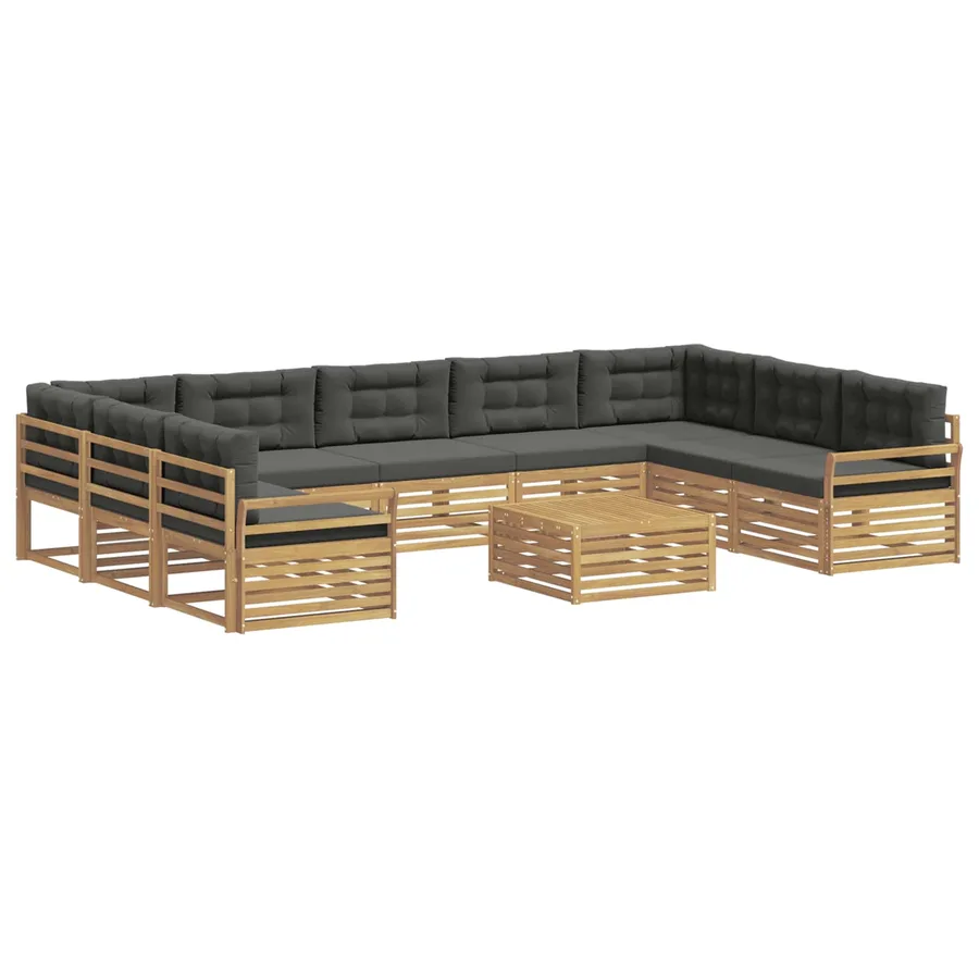 Ensemble de canapés d'extérieur 10 pc Blanc et anthracite - 2