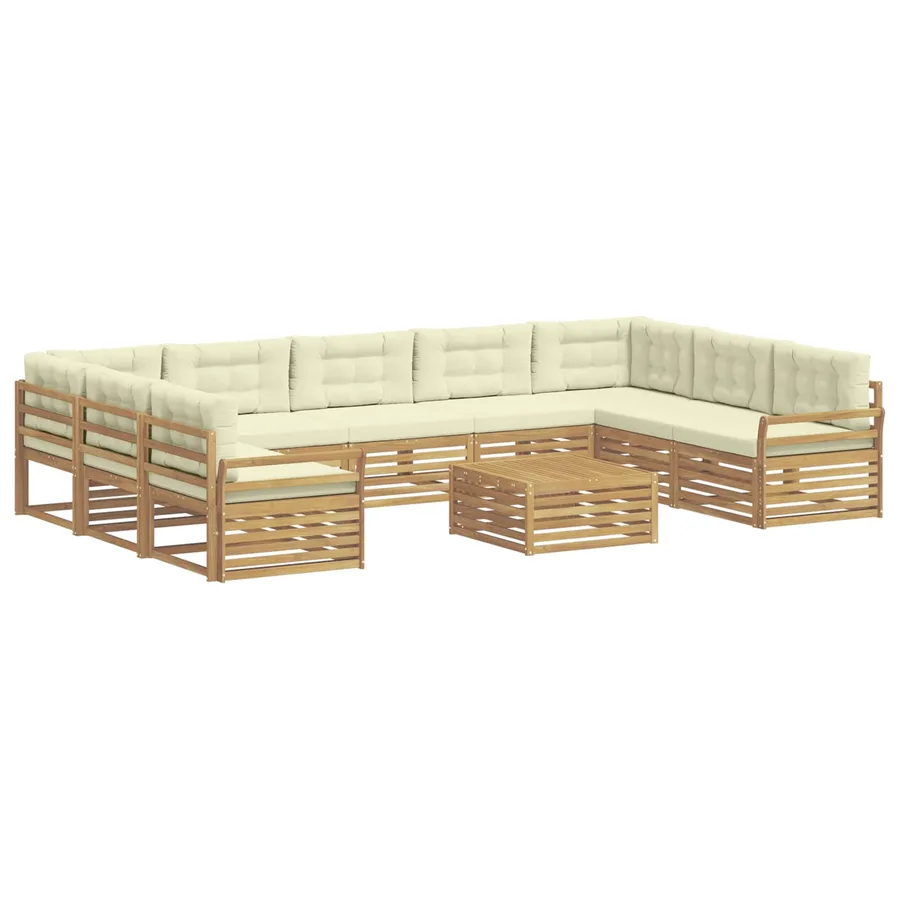 Ensemble de canapés d'extérieur 10 pc Blanc et crème - 2