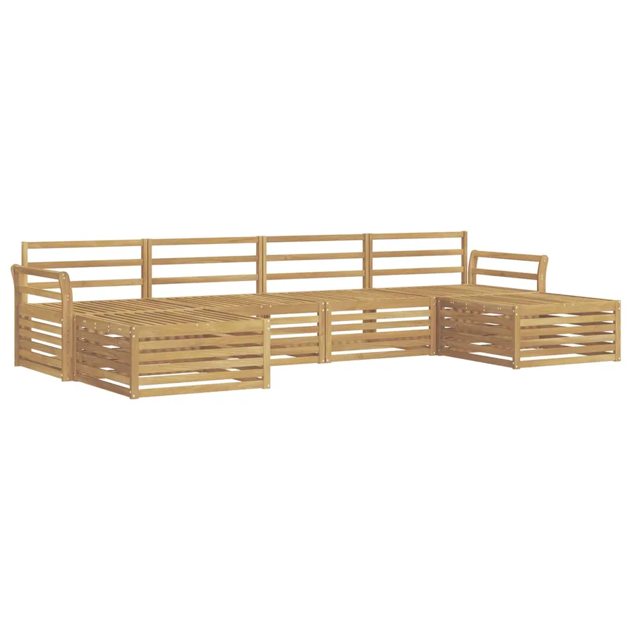 Ensemble de canapés d'extérieur 6 pc Blanc Bois d'Acacia Massif - 2
