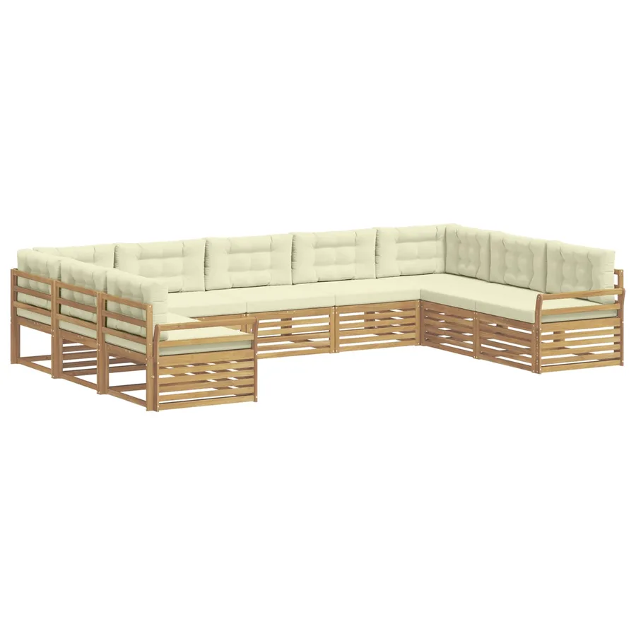 Ensemble de canapés d'extérieur 9 pc Blanc et crème - 2