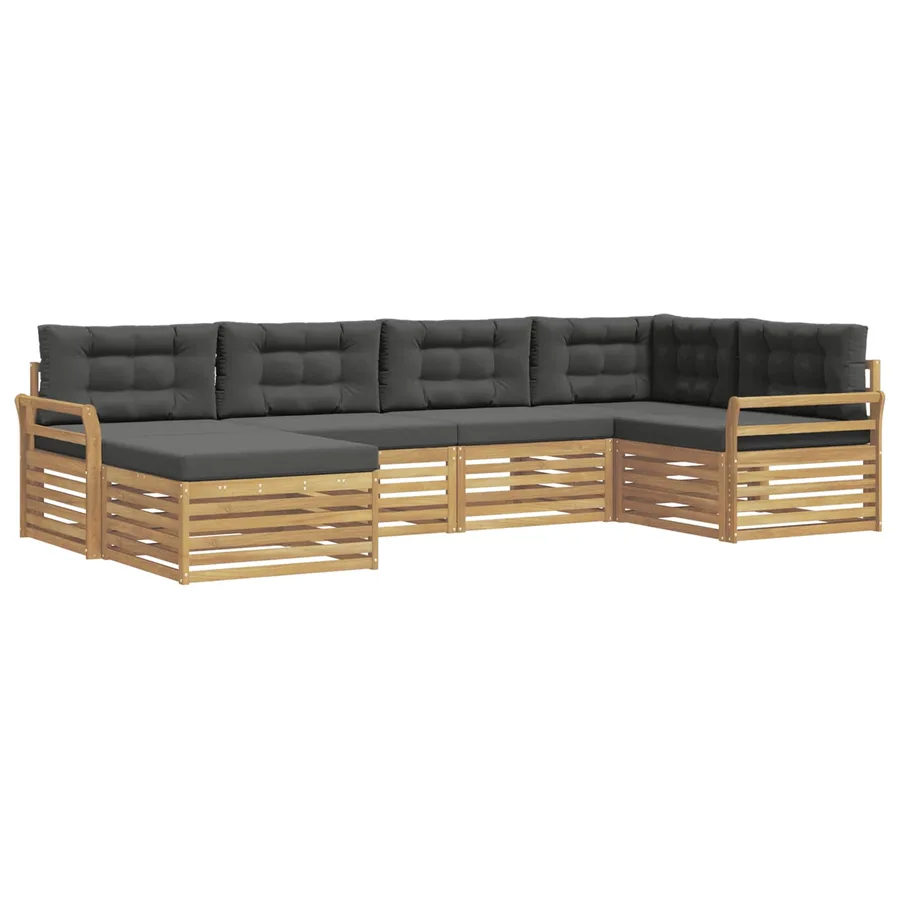 Ensemble de canapés d'extérieur 6 pc Blanc et anthracite - 2