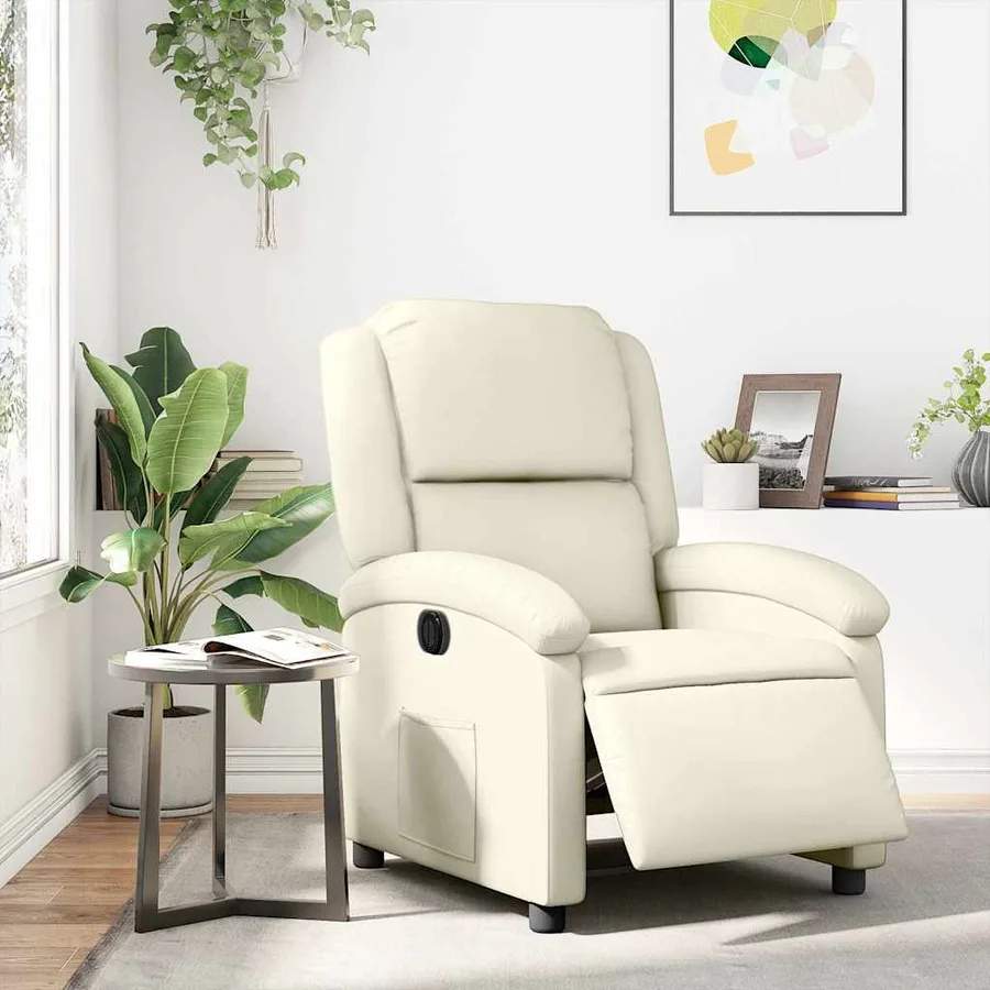 Fauteuil inclinable électrique Crème Similicuir - 16