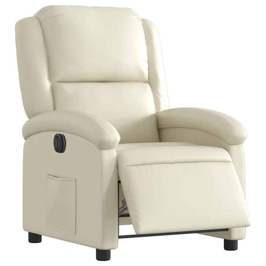 Fauteuil inclinable électrique Crème Similicuir - 3