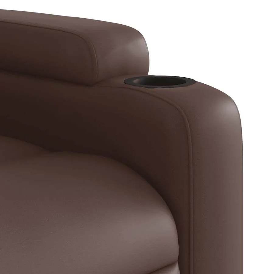 Fauteuil de massage inclinable électrique marron similicuir - 11